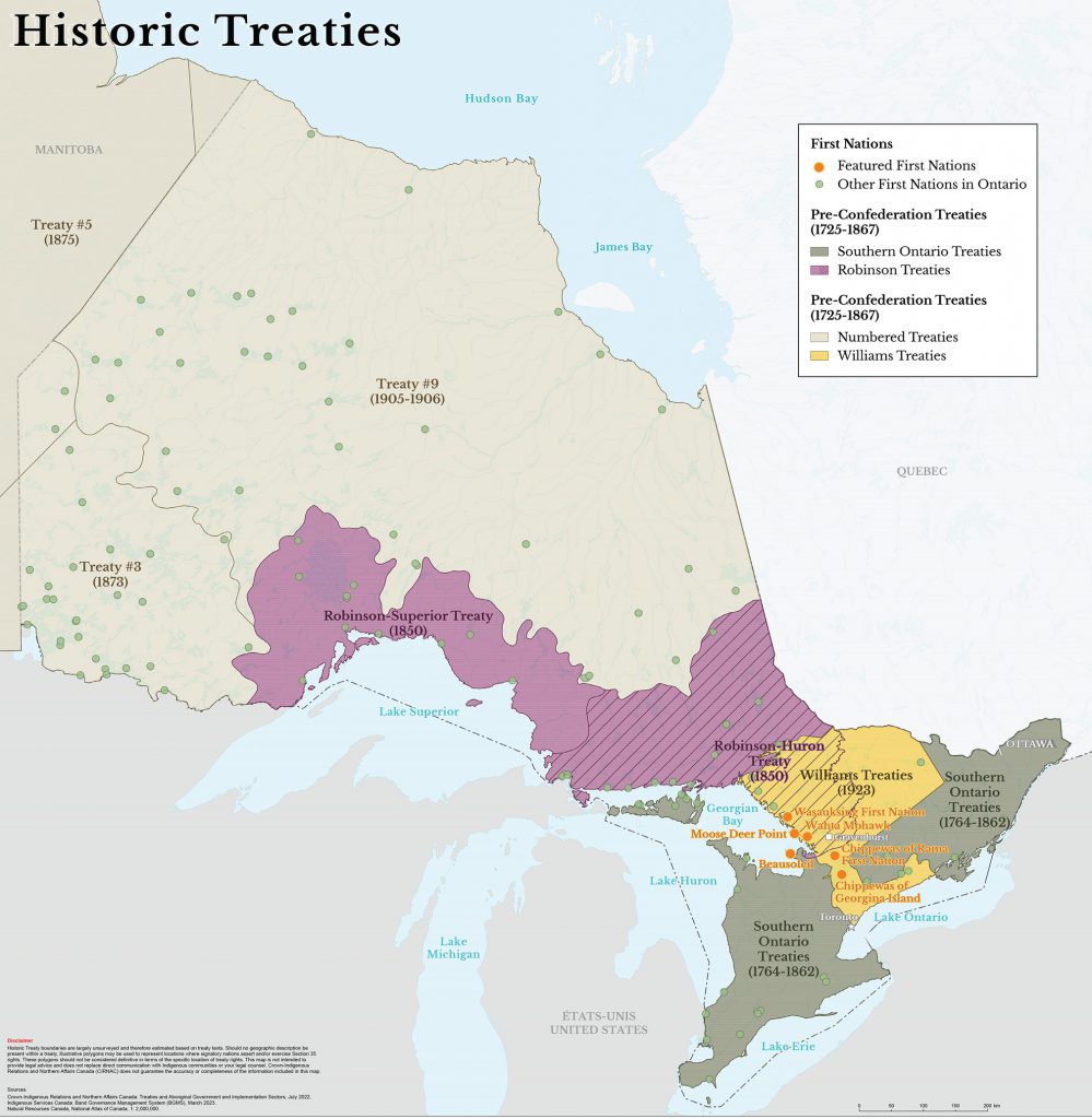 Map of Historic Treaties in Ontario 